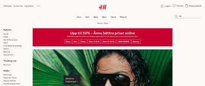 H&M landing page